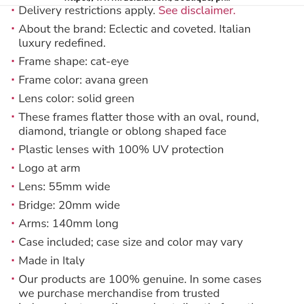 ๐ฅSOLD๐ฅ๐HP๐Gucci Avana Green 55mm Cat Eye Sunglasses - Picture 11 of 12